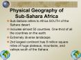 Physical Geography of SubSahara Africa