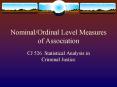 NominalOrdinal Level Measures of Association