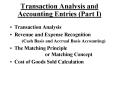 Transaction Analysis and Accounting Entries Part I
