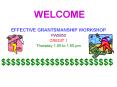 EFFECTIVE GRANTSMANSHIP WORKSHOP