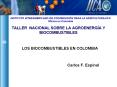 TALLER NACIONAL SOBRE LA AGROENERGA Y BIOCOMBUSTIBLES