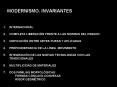 MODERNISMO' INVARIANTES