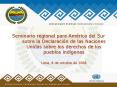 Seminario regional para Amrica del Sur sobre la Declaracin de las Naciones Unidas sobre los derechos