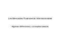 Los Mercados Financieros Internacionales