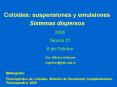 Coloides: suspensiones y emulsiones