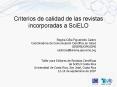 Criterios de calidad de las revistas incorporadas a SciELO