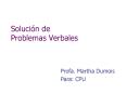 Solucin de Problemas Verbales