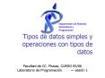 Tipos de datos simples y operaciones con tipos de datos