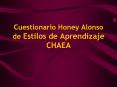 Cuestionario Honey Alonso de Estilos de Aprendizaje CHAEA