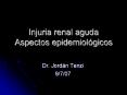 Injuria renal aguda Aspectos epidemiol