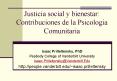Justicia social y bienestar: Contribuciones de la Psicologia Comunitaria