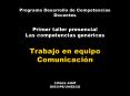 Programa Desarrollo de Competencias Docentes Primer taller presencial Las competencias genricas Trab