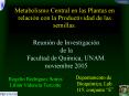 Metabolismo Central en las Plantas en relacin con la Productividad de las semillas'