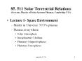 85' 511 Solar Terrestrial Relations Cravens, Physics of Solar Systems Plasmas, Cambridge U'P'