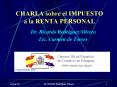 CHARLA sobre el IMPUESTO a la RENTA PERSONAL
