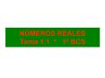 NMEROS REALES Tema 1'1 1 BCS