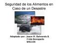 Seguridad de los Alimentos en Caso de un Desastre