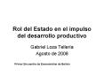 Rol del Estado en el impulso del desarrollo productivo