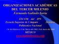 ORGANIZACIONES ACADMICAS DEL TERCER MILENIO Fernando Galindo Soria ESCOM del IPN Escuela Superior de