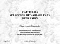 CAPTULO 6 SELECCIN DE VARIABLES EN REGRESIN