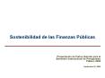 Sostenibilidad de las Finanzas Pblicas
