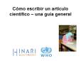 Cmo escribir un artculo cientfico una gua general