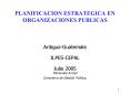 PLANIFICACION ESTRATEGICA EN ORGANIZACIONES PUBLICAS