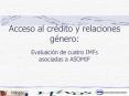 Acceso al crdito y relaciones gnero:
