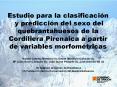 Estudio para la clasificacin y prediccin del sexo del quebrantahuesos de la Cordillera Pirenaica a p