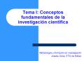 Tema I: Conceptos fundamentales de la investigacin cientfica