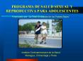 PROGRAMA DE SALUD SEXUAL Y REPRODUCTIVA PARA ADOLESCENTES
