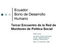Ecuador: Bono de Desarrollo Humano