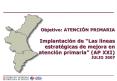 Objetivo: ATENCIN PRIMARIA Implantacin de Las lneas estratgicas de mejora en atencin primaria AP XXI