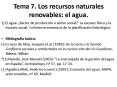 Tema 7' Los recursos naturales renovables: el agua'