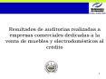 Resultados de auditorias realizadas a empresas comerciales dedicadas a la venta de muebles y electro