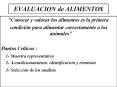 EVALUACION de ALIMENTOS
