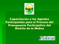 Capacitacin a los Agentes Participantes para el Proceso del Presupuesto Participativo del Distrito d