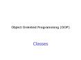 Object Oriented Programming OOP