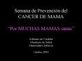 Semana de Prevencin del CANCER DE MAMA Por MUCHAS MAMAS sanas Gobierno de Crdoba Ministerio de Salud