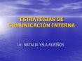 ESTRATEGIAS DE COMUNICACIN INTERNA