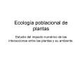 Ecologa poblacional de plantas