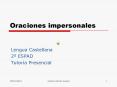 Oraciones impersonales