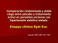 Comparacin randomizada y doble ciego entre placebo y tratamiento activo en pacientes ancianos con hi