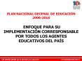 PLAN NACIONAL DECENAL DE EDUCACI