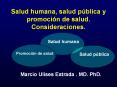 Salud humana, salud pblica y promocin de salud' Consideraciones'