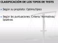 CLASIFICACIN DE LOS TIPOS DE TESTS