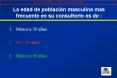 La edad de poblacin masculina mas frecuente en su consultorio es de :