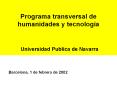 Programa transversal de humanidades y tecnologia  Universidad Publica de Navarra