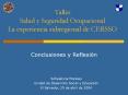 Taller Salud y Seguridad Ocupacional La experiencia subregional de CERSSO