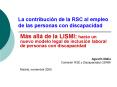 La contribucin de la RSC al empleo de las personas con discapacidad